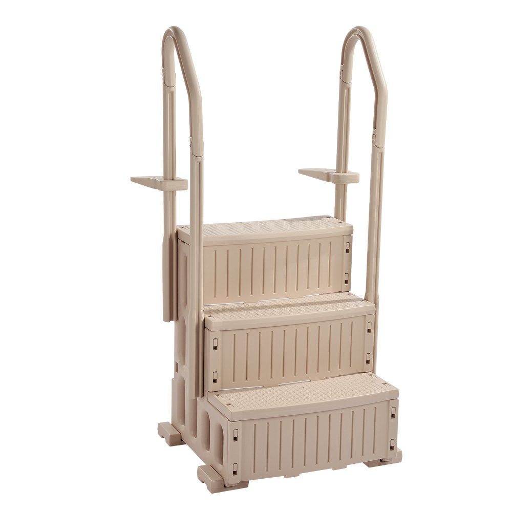 U12-3 taupe - 3-Step Pool Ladder with Handrails, Supports 400 lbs