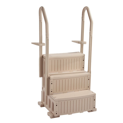 U12-3 taupe - 3-Step Pool Ladder with Handrails, Supports 400 lbs