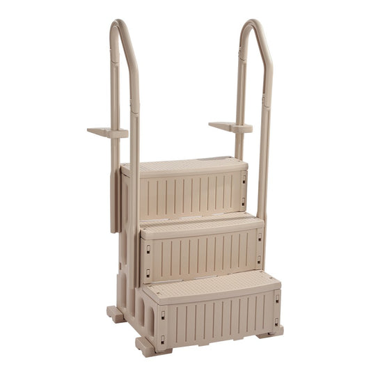 U12-3 taupe - 3-Step Pool Ladder with Handrails, Supports 400 lbs