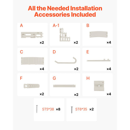 U12 white - Durable 4-Step Pool Ladder for 48-54" Pools, 400 lb Support