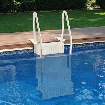 U12 white - Durable 4-Step Pool Ladder for 48-54" Pools, 400 lb Support
