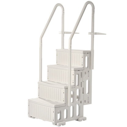 U12 white - Durable 4-Step Pool Ladder for 48-54" Pools, 400 lb Support