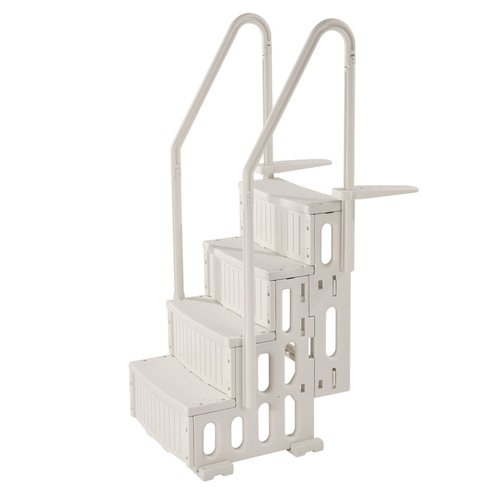 U12 white - Durable 4-Step Pool Ladder for 48-54" Pools, 400 lb Support