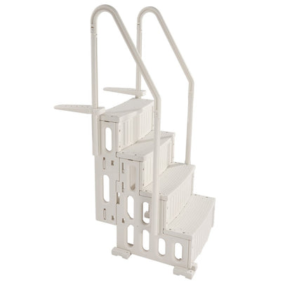 U12 white - Durable 4-Step Pool Ladder for 48-54" Pools, 400 lb Support
