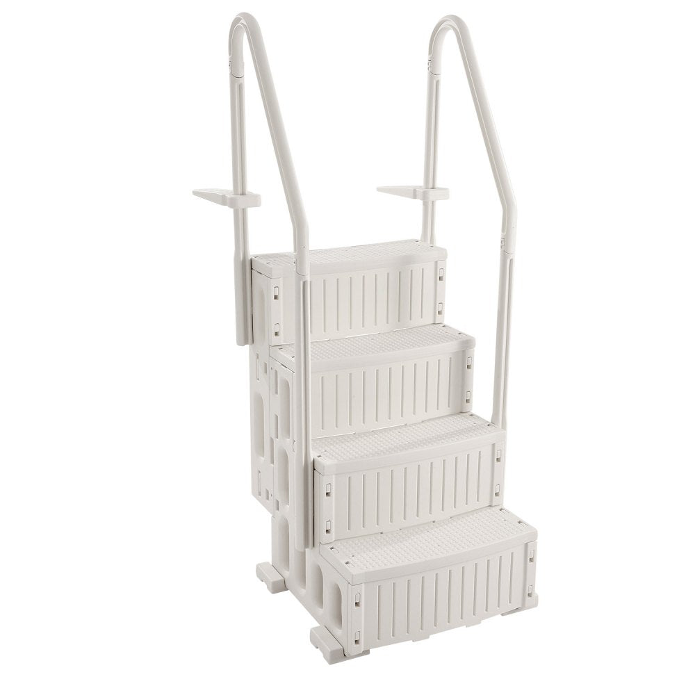 U12 white - Durable 4-Step Pool Ladder for 48-54" Pools, 400 lb Support