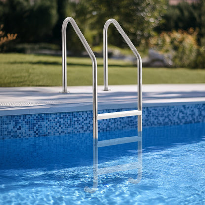 L01C-3-42 - 3-Step Stainless Steel Pool Ladder with Double Handrails, 265 lb Capacity