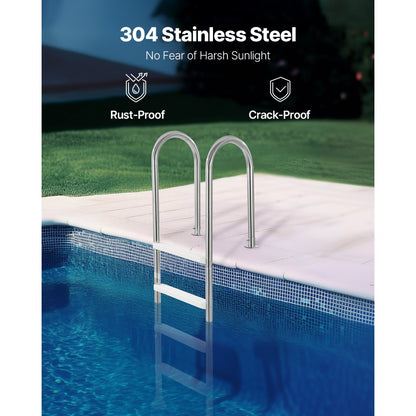 U06C-4-42 - 4-Step Stainless Steel Pool Ladder with Double Handrails, 265 lb Capacity