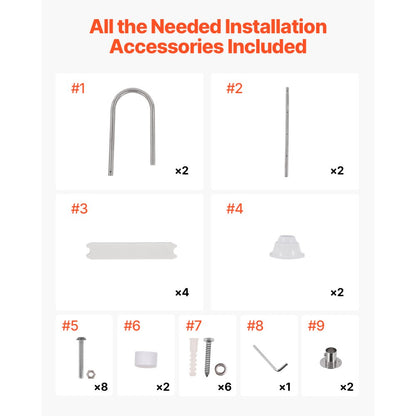 U06C-4-42 - 4-Step Stainless Steel Pool Ladder with Double Handrails, 265 lb Capacity
