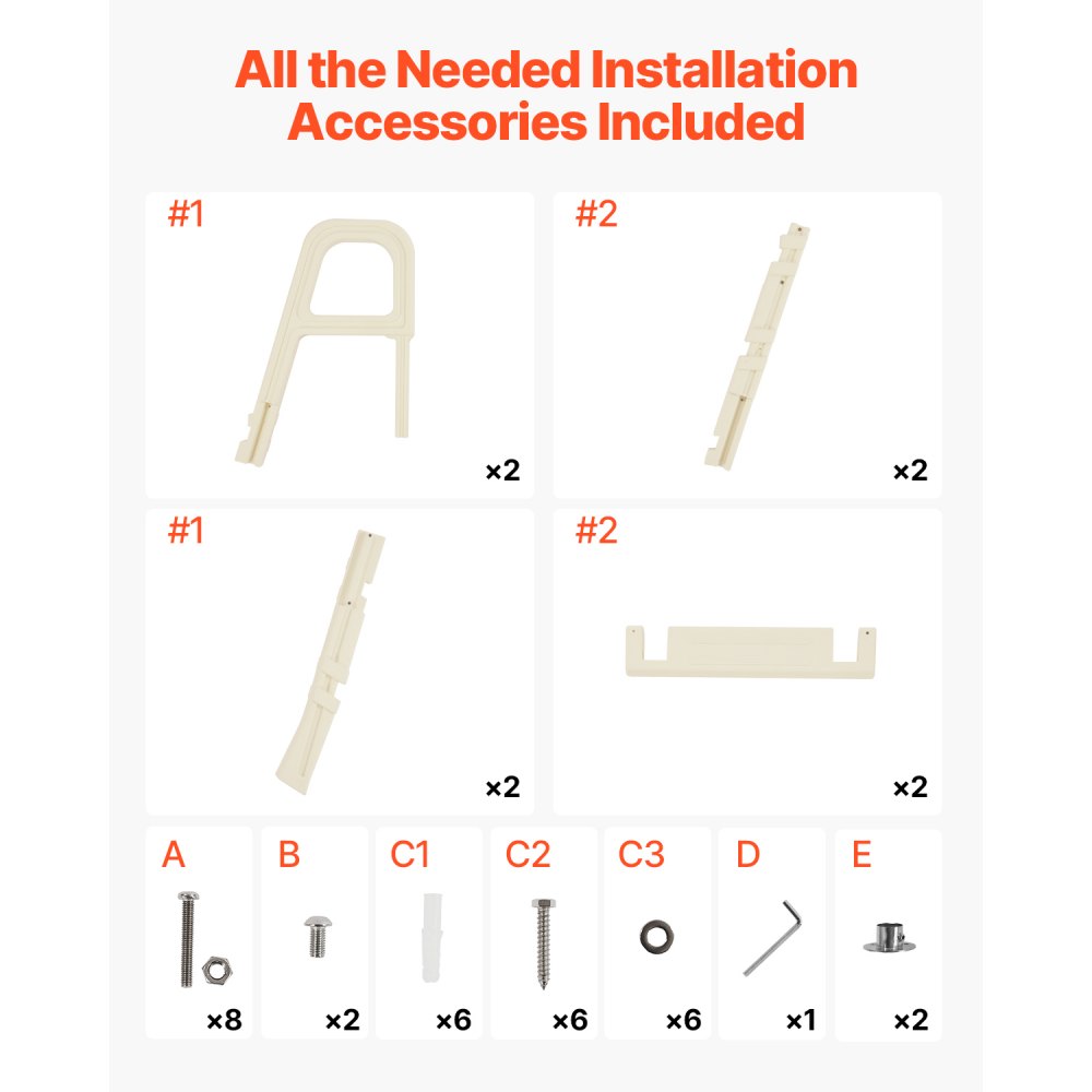 U10 white - 5-Step Pool Ladder with Double Handrails for 300 lb Capacity