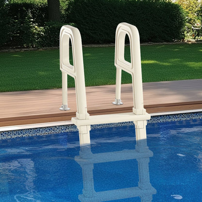 U10 white - 5-Step Pool Ladder with Double Handrails for 300 lb Capacity