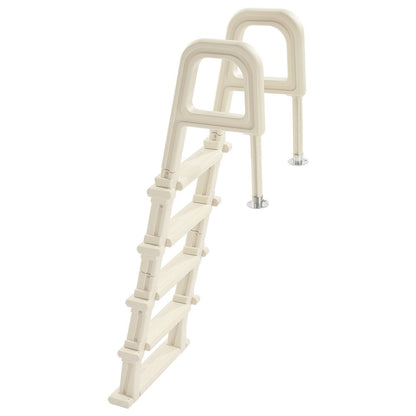 U10 white - 5-Step Pool Ladder with Double Handrails for 300 lb Capacity