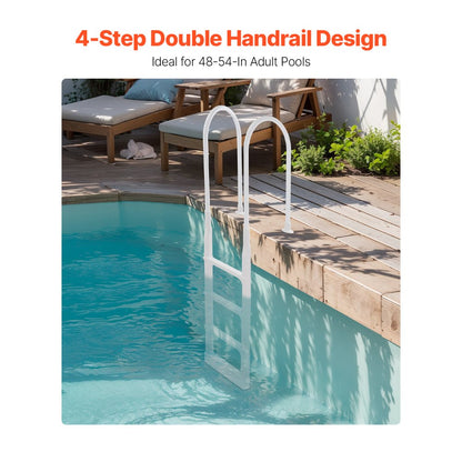 PSSL-ALPO-01 - 4-Step Pool Ladder with Double Handrails, 300 lb Capacity