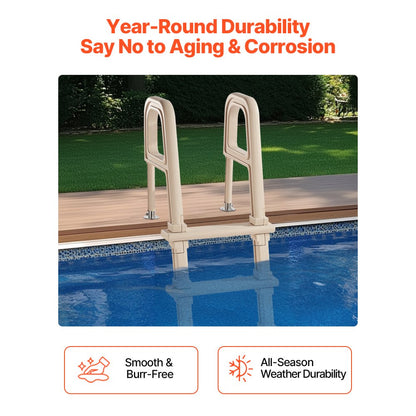 U10 taupe - 5-Step Pool Ladder with 300 lb Capacity & Dual Handrails