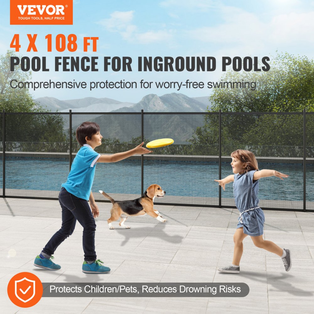 NLSSHL4108 - Durable 4 x 108 FT VEVOR Pool Fence for Child Safety