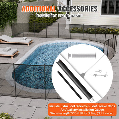 NLSSHL496 - 4x48 ft Removable Mesh Pool Fence for Child Safety