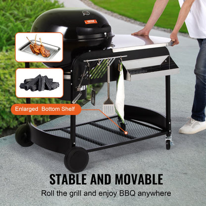 KY22022C-TC - 21-Inch VEVOR Charcoal Grill with Easy Cleanup & Storage
