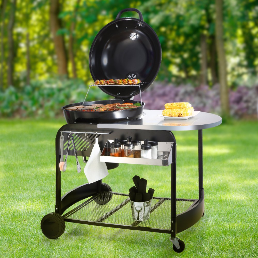 KY22022C-TC - 21-Inch VEVOR Charcoal Grill with Easy Cleanup & Storage