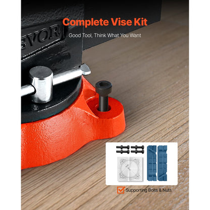 9555 - 5.5" Durable Cast Iron Bench Vise with 360° Rotation