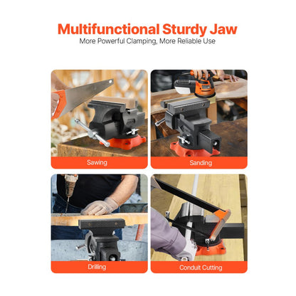 9555 - 5.5" Durable Cast Iron Bench Vise with 360° Rotation