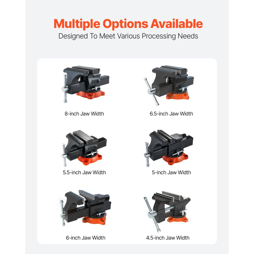 9555 - 5.5" Durable Cast Iron Bench Vise with 360° Rotation