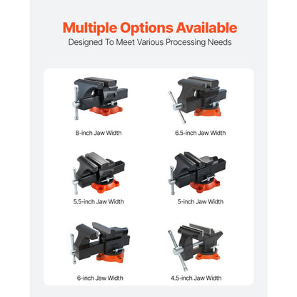9555 - 5.5" Durable Cast Iron Bench Vise with 360° Rotation