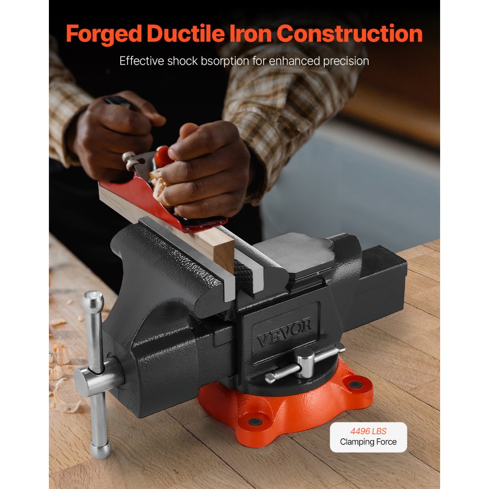 9525 - 5" Cast Iron Bench Vise with 360° Rotating Base