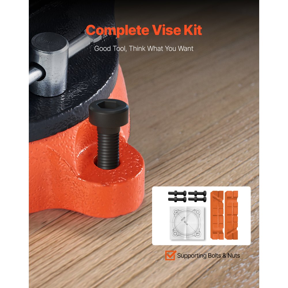 9528 - 11.5" Heavy-Duty Vise with 360° Swivel Base & Pipe Jaws