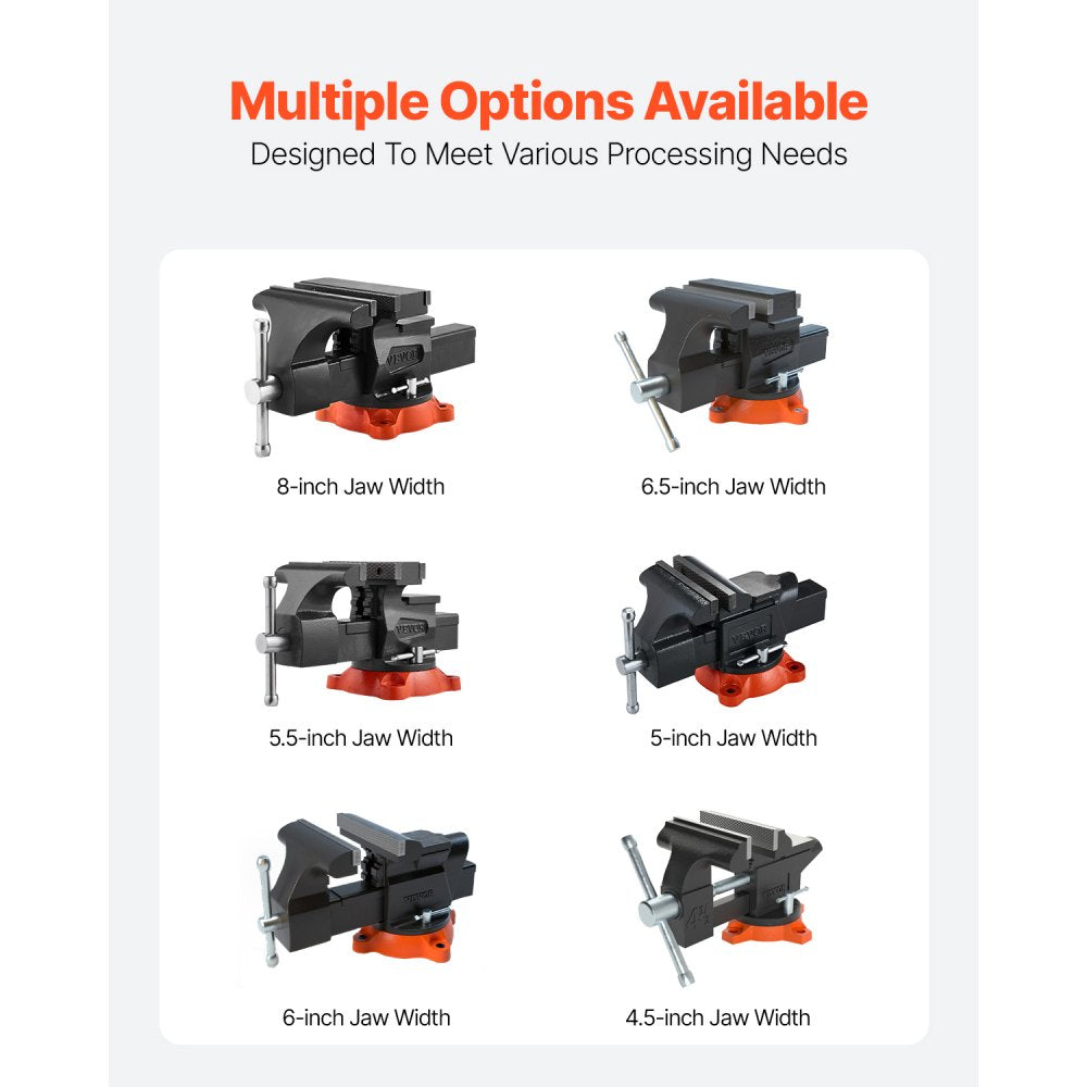 9528 - 11.5" Heavy-Duty Vise with 360° Swivel Base & Pipe Jaws