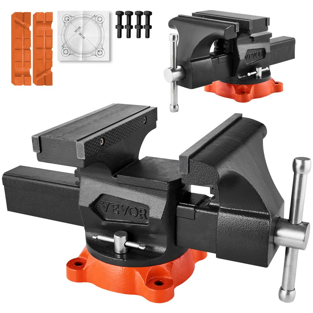 9528 - 11.5" Heavy-Duty Vise with 360° Swivel Base & Pipe Jaws