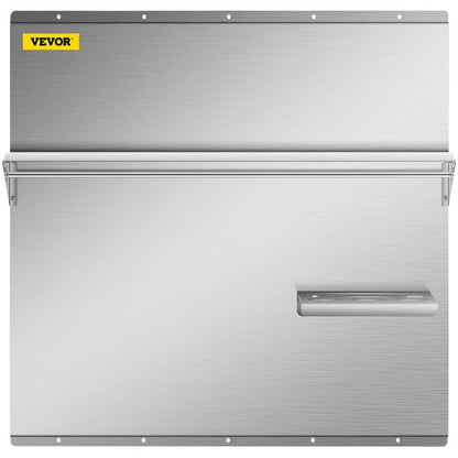 010709968737 - 29.5" Stainless Steel Backsplash with Knife & Storage Shelves