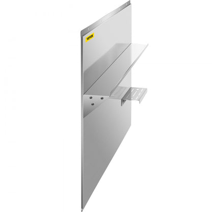 010709968737 - 29.5" Stainless Steel Backsplash with Knife & Storage Shelves