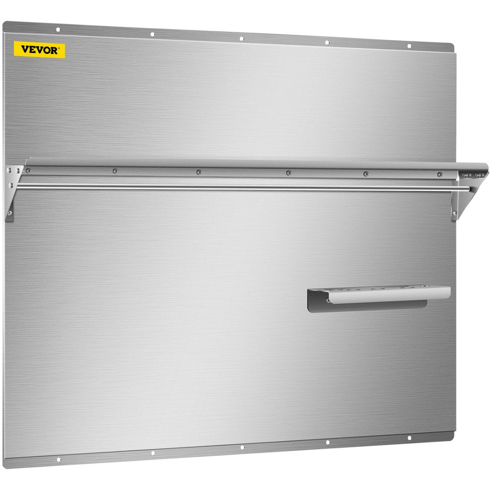 010709968737 - 29.5" Stainless Steel Backsplash with Knife & Storage Shelves