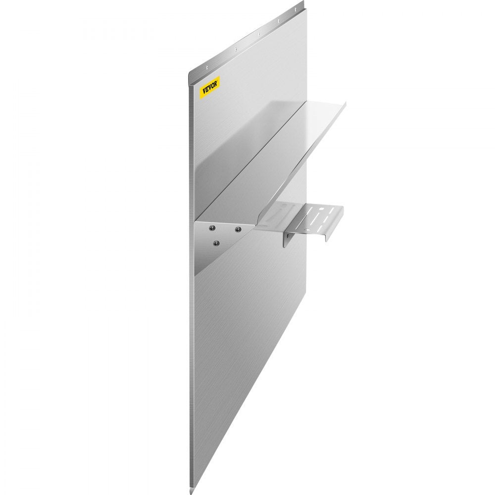 010870069137 - 30"x30.7" Stainless Steel Backsplash with Two Shelves