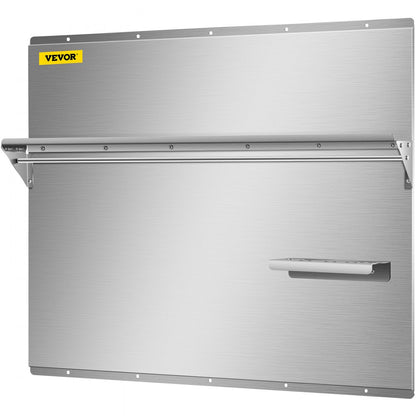 010442066260 - Durable 36" Stainless Steel Backsplash with Two Storage Shelves