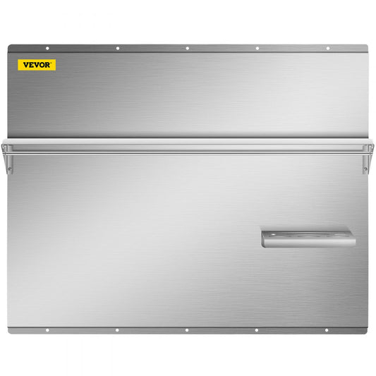 010609311213 - 36"x30.7" Stainless Steel Range Backsplash with Shelves