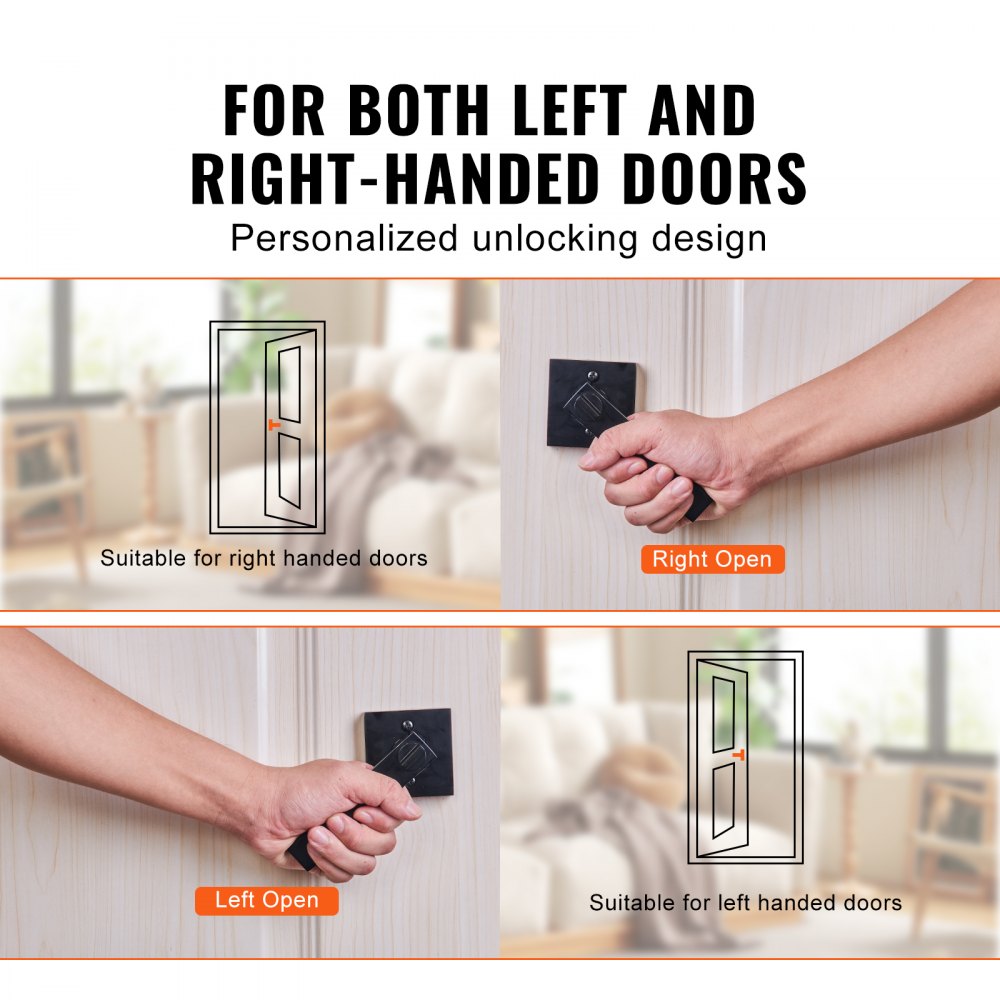 D921-ET-BLK(1PC) - Key-Locking Reversible Zinc Alloy Entry Lever Handle