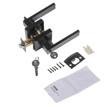 D921-ET-BLK(1PC) - Key-Locking Reversible Zinc Alloy Entry Lever Handle