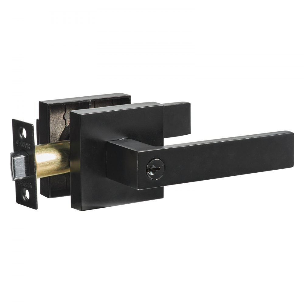D921-ET-BLK(1PC) - Key-Locking Reversible Zinc Alloy Entry Lever Handle