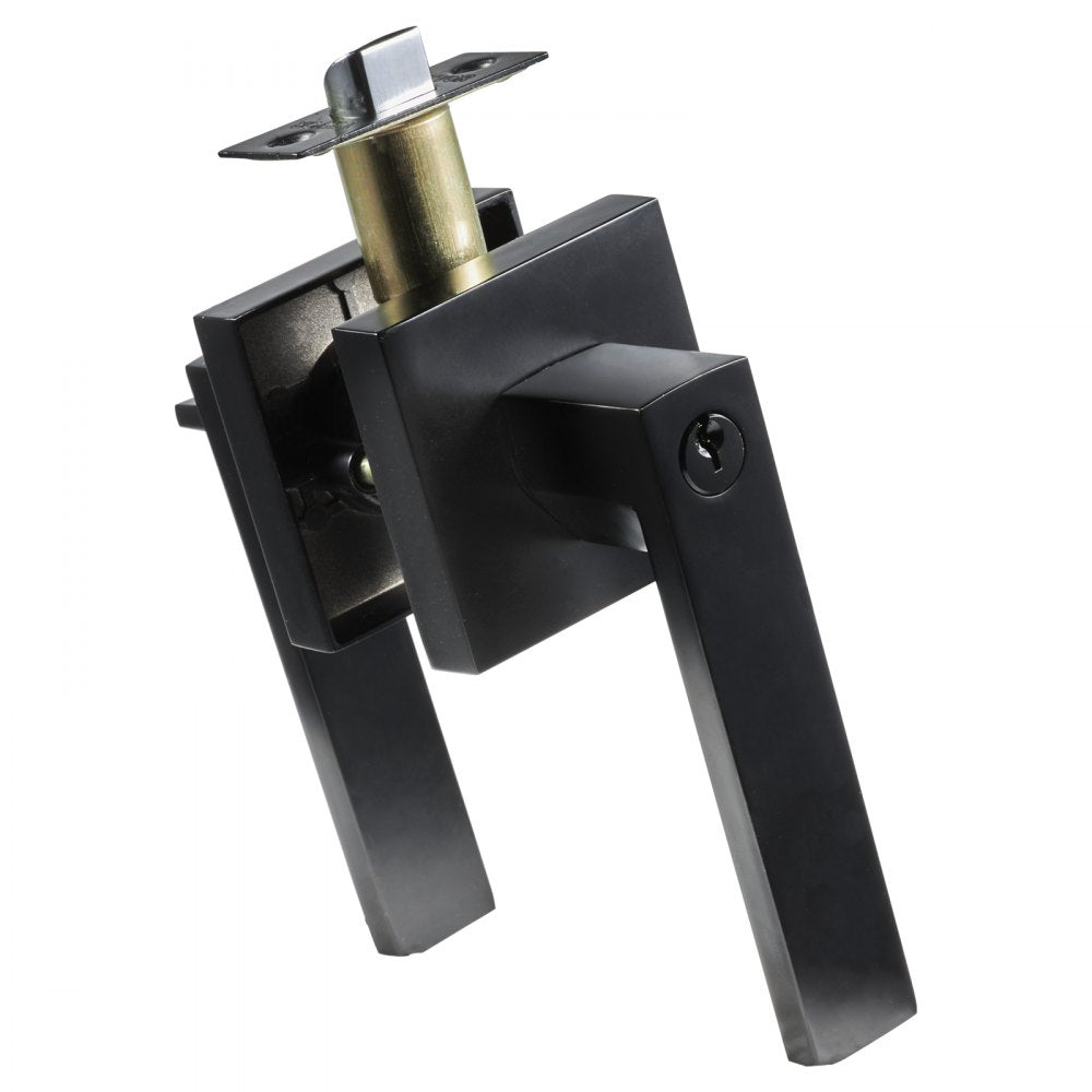 D921-ET-BLK(1PC) - Key-Locking Reversible Zinc Alloy Entry Lever Handle