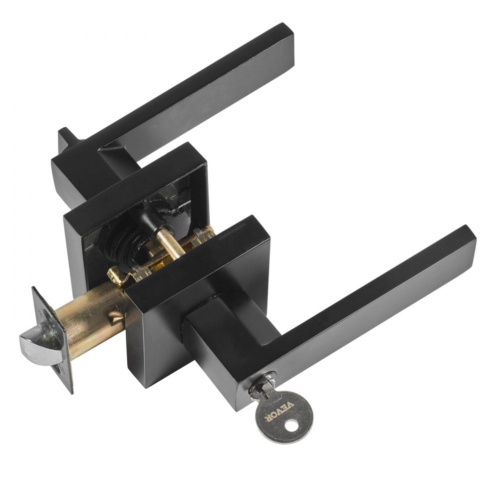 D921-ET-BLK(1PC) - Key-Locking Reversible Zinc Alloy Entry Lever Handle