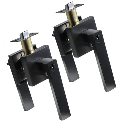 D921-ET-BLK(2PCS) - Modern Zinc Alloy Entry Lever Handle Set with 2 Keys