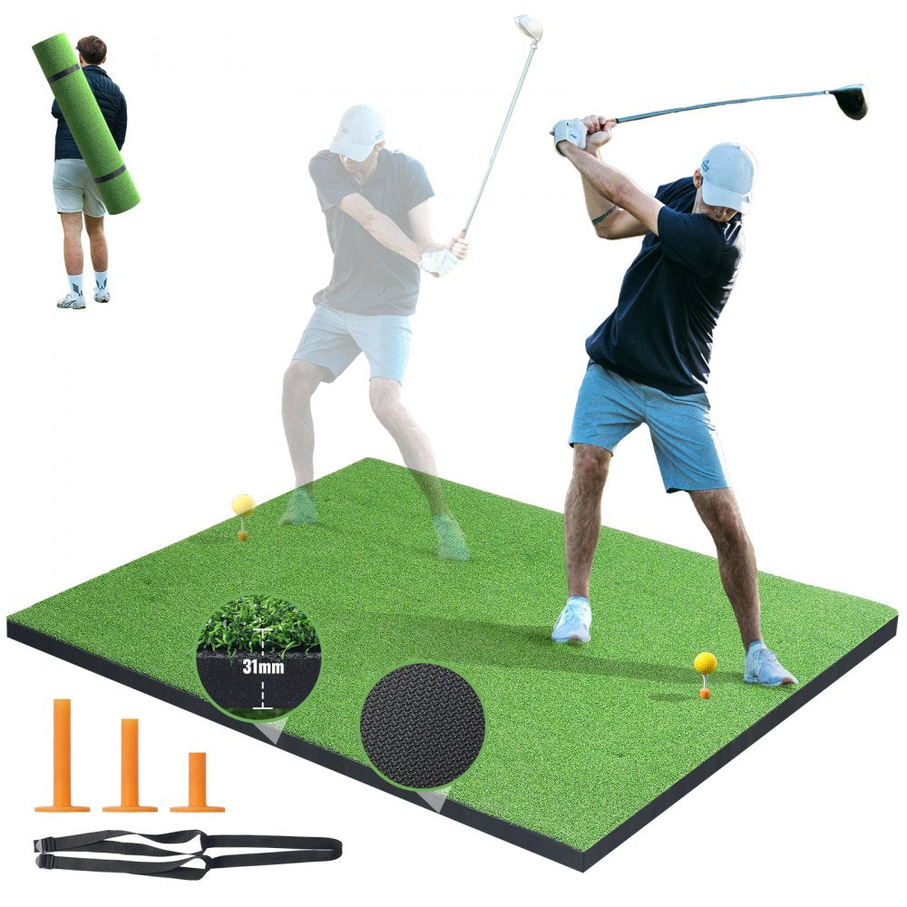 GP150505 - 5ft Durable Golf Hitting Mat with Non-Slip Base and Tees