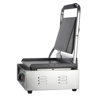 HT-812 - Durable 14"x9" Stainless Steel Panini Press with Temperature Control