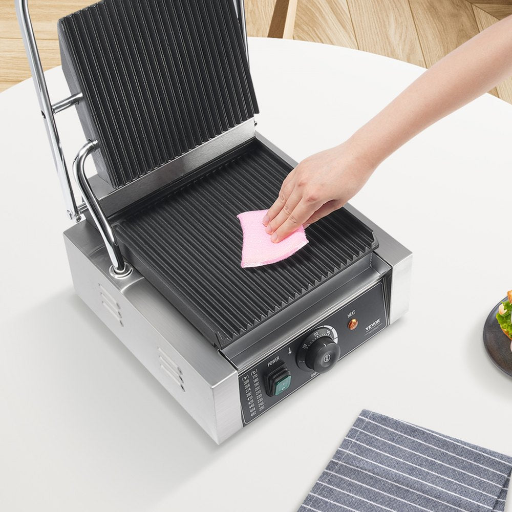 HT-811 - 8.9"x9" Stainless Steel Panini Press for Grilling with Precise Control