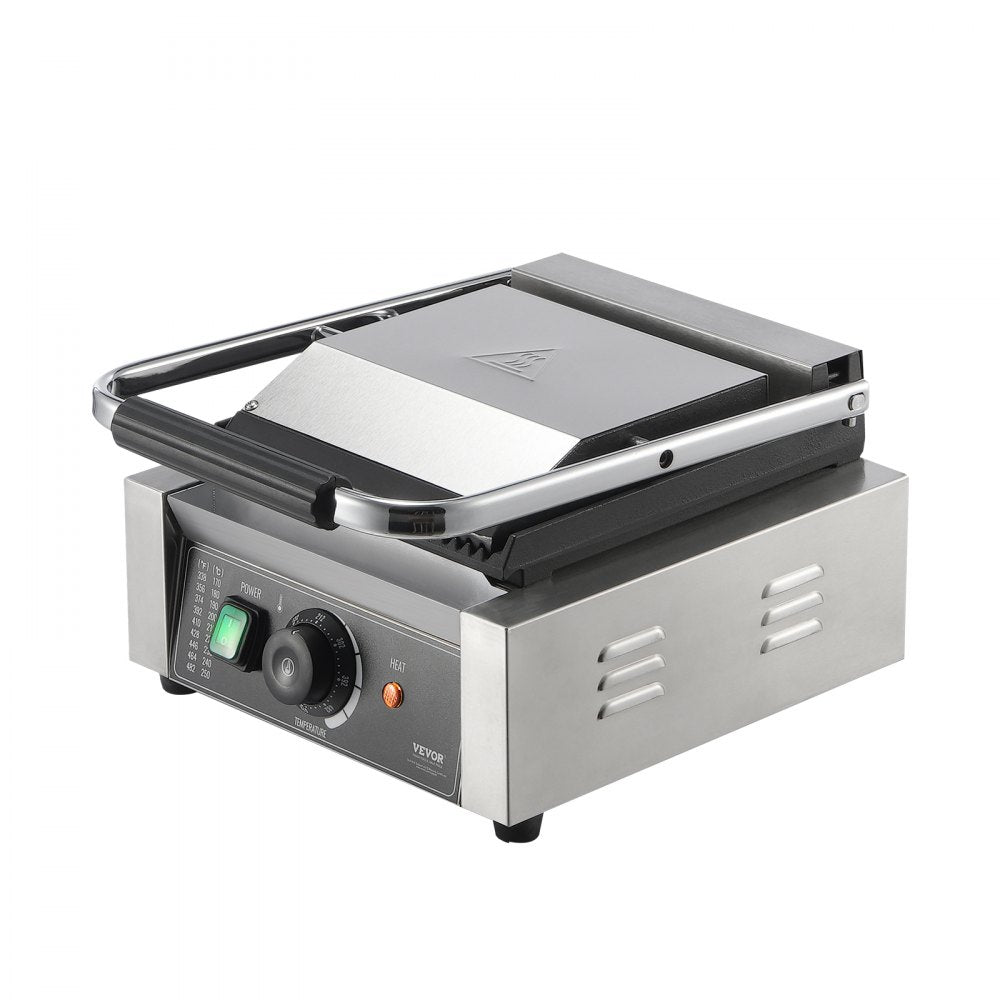 HT-811 - 8.9"x9" Stainless Steel Panini Press for Grilling with Precise Control