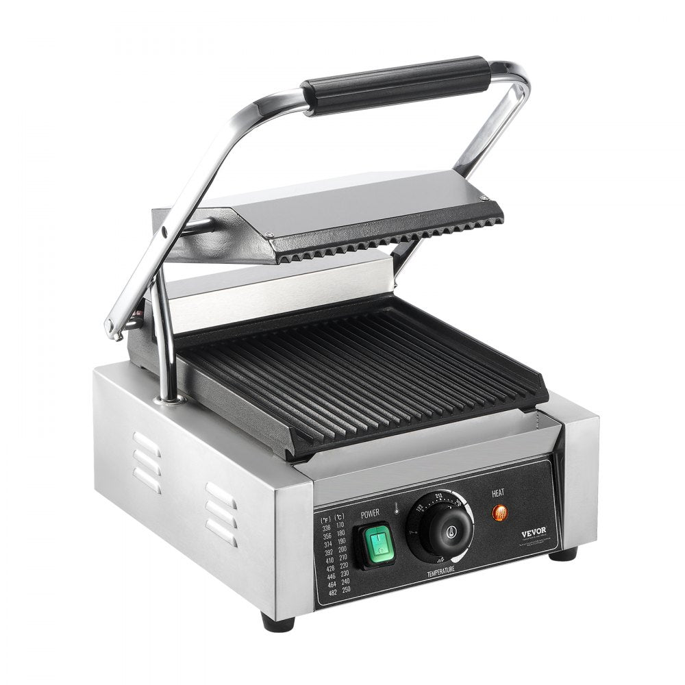 HT-811 - 8.9"x9" Stainless Steel Panini Press for Grilling with Precise Control