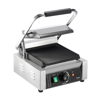 HT-811 - 8.9"x9" Stainless Steel Panini Press for Grilling with Precise Control