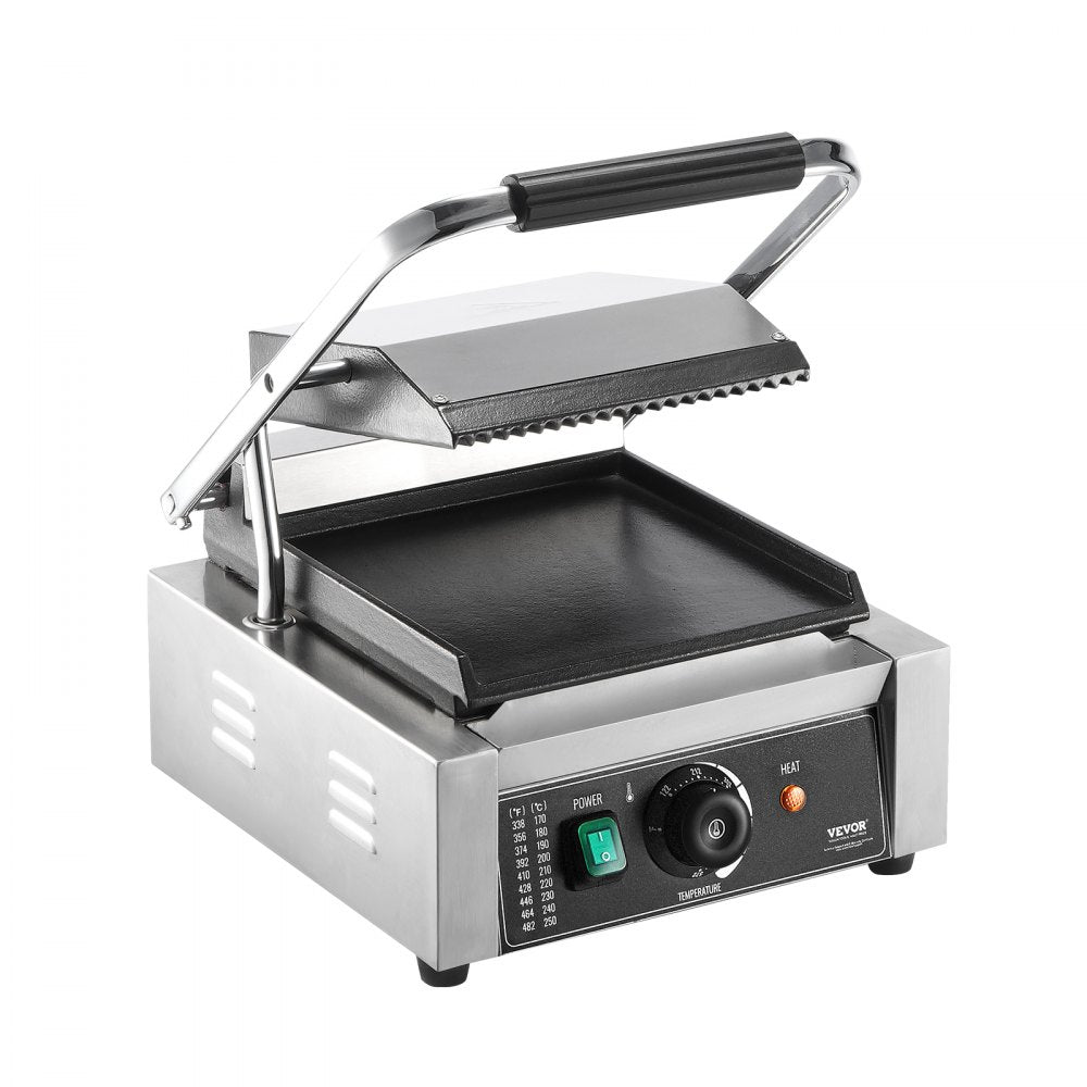 HT-811A - Efficient 8.9"x9" Electric Panini Press with Temperature Control