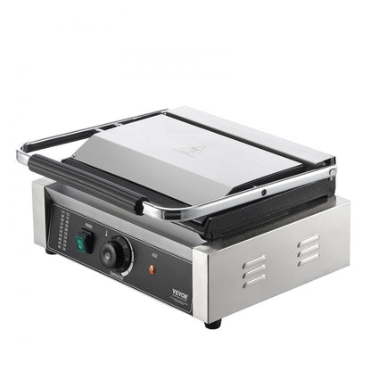 HT-811E - 14"x9" Stainless Steel Panini Press with Temperature Control