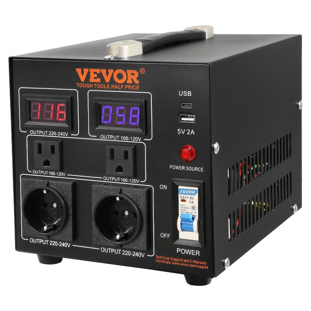 SV-1000VA - 1000W Step-Up/Step-Down Voltage Converter with Universal Socket